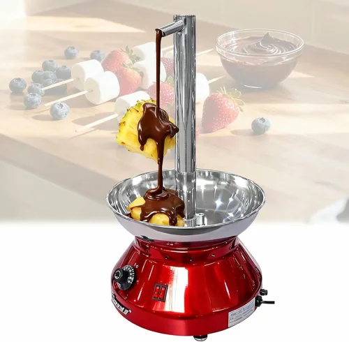 Fuente de chocolate de acero inoxidable, modelo de grifo, máquina de cascada de chocolate con raspador, alfombrilla a prueba de fugas, cepillo,