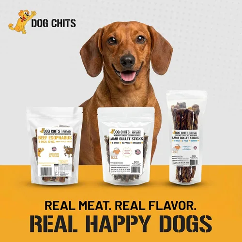 Miniatura 7 de Dog Chits Masticables de esófago de ternera para perros y cachorros – Todo natural de un solo ingrediente – Alto en proteínas, carne seca baja
