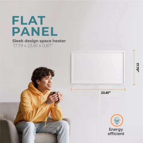 Miniatura 6 de EconoHome Calentador de pared infrarrojo de 250 W, con estadísticas de enchufe, calentadores de pared radiantes, distribución rápida y uniforme