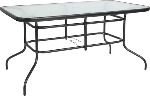Miniatura 8 de Flash Furniture Bellamy - Mesa auxiliar redonda con marco de metal de vidrio templado para interiores y exteriores de 23.75 pulgadas