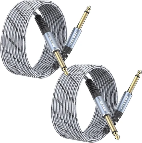 Miniatura 12 de JOLGOO Cable de guitarra de 1/4 de pulgada, cable de 20 pies recto a ángulo recto de 1/4 de pulgada 0.250 in, cable de instrumento de teclado