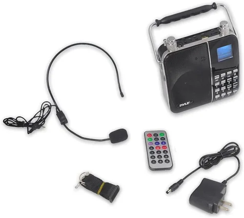 Miniatura 4 de Sistema de altavoces PA de radio portátil, máquina de karaoke portátil con banda de cintura con micrófono para auriculares, batería recargable