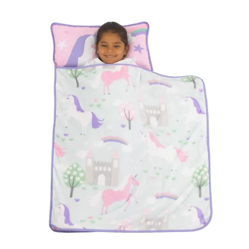 Miniatura 5 de Everything Kids Tapete para siesta de tiburón azul y gris con almohada y manta, gris, azul, azul marino, naranja Tiburón - Azul/Gr