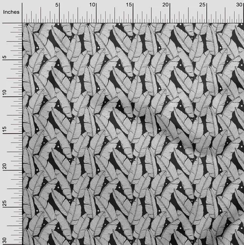 Miniatura 3 de oneOone Cotton Flex Black Fabric Tropical Craft Projects Decor Fabric Printed By The Yard 40 Inch Wide-7Y