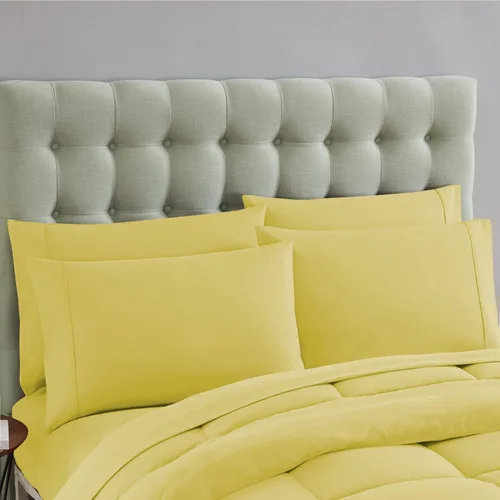 Miniatura 5 de Sweet Home Collection Juego de edredón de 7 piezas de color sólido para todas las estaciones, manta alternativa de plumón suave y lujosas sábanas