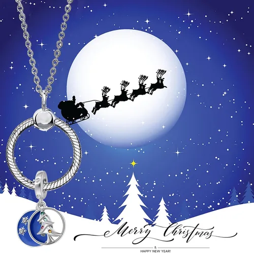 Miniatura 6 de Muñeco de nieve de Navidad, elfo, ciervo, dulce pan de jengibre, abalorio de invierno para pulsera Pandora