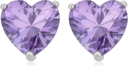 Miniatura 23 de Kooljewelry Pendientes de plata de ley y circonita cúbica con piedra natal