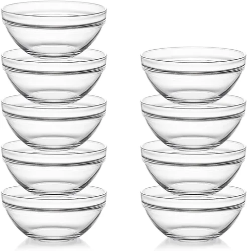 Sweejar Juego de cuencos de vidrio pequeños de 3.5 pulgadas, cuencos de preparación de 5 onzas para cocinar, cuencos pequeños para cocina, cuencos