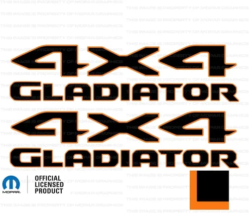Miniatura 21 de Adhesivos gráficos de cabecera de gladiador 4x4 para Jeep Wrangler/Gladiator JL/JT (2019-2024) 392 bronce con contorno negro F392BO (juego de 2)