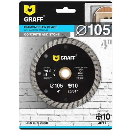 Miniatura 5 de GRAFF Hoja de diamante de 4 pulgadas para amoladora angular, rueda de corte de diamante para cortar piedra, mármol, granito, ladrillo, mampostería