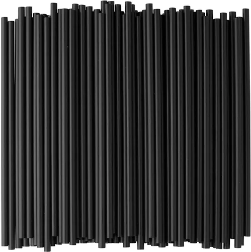 DuraHome - Pajitas desechables de plástico, 500 unidades, sin BPA, color negro (paquete de 500 unidades, color negro)
