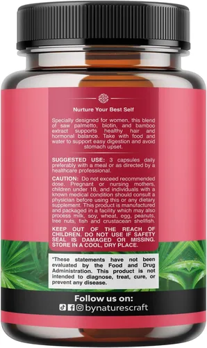 Miniatura 8 de Saw Palmetto Extra Fuerte para Mujeres - Bloqueador de DHT Vitaminas Restauradoras del Cabello para la Salud del Cabello - Cápsulas de Saw Palmetto
