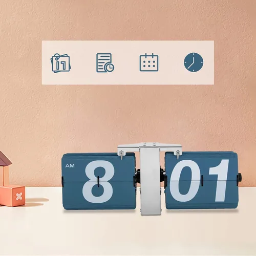 Miniatura 7 de Reloj con tapa de alta precisión, estilo retro, reloj de estante de escritorio, mecánico clásico, pantalla digital, reloj de pared alimentado por