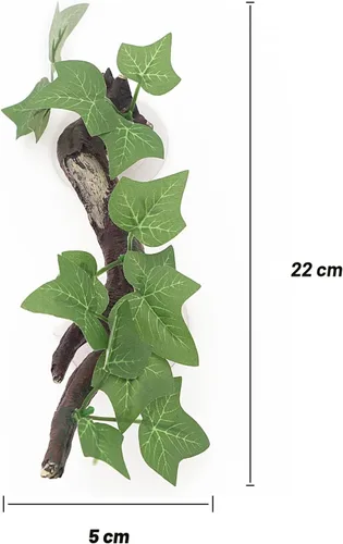 Miniatura 3 de AQUA KT Rama de Esquina de Terrario de Reptiles con Planta Decorativa y Ventosa para Anfibios, Lagartos y Serpientes Trepadoras Rama de escalada