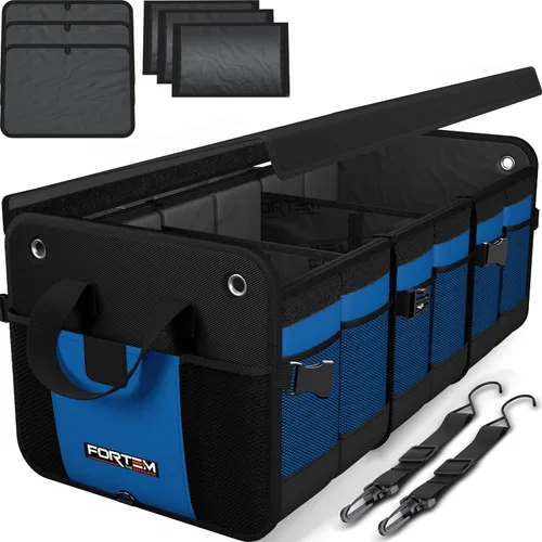 Miniatura 19 de FORTEM Organizador de maletero con enfriador para SUV, organizador y almacenamiento de automóvil, multicompartimento plegable, regalo de Navidad