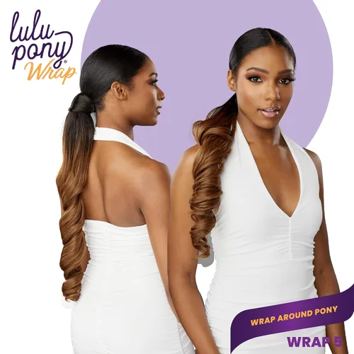 Miniatura 2 de Sensationnel Lulu pony wrap hairextensions- 5 colas de caballo yaki sintéticas de alto calor o hasta hacer peluca de pelo (T2/27)