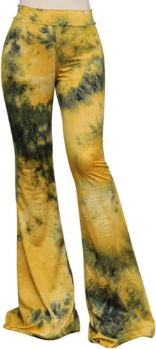 Miniatura 8 de ShopMyTrend - Pantalones de yoga largos con piernas anchas y acampanadas estilo palazzo, con cintura alta, para mujer