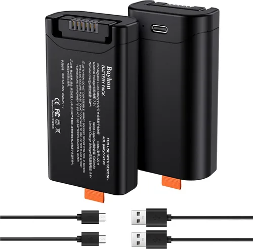Batería de repuesto recargable de iones de litio de 5000 mAh 7.2 V 36 Wh, compatible con PartyBox Club 120, reemplazo perfecto para batería 200