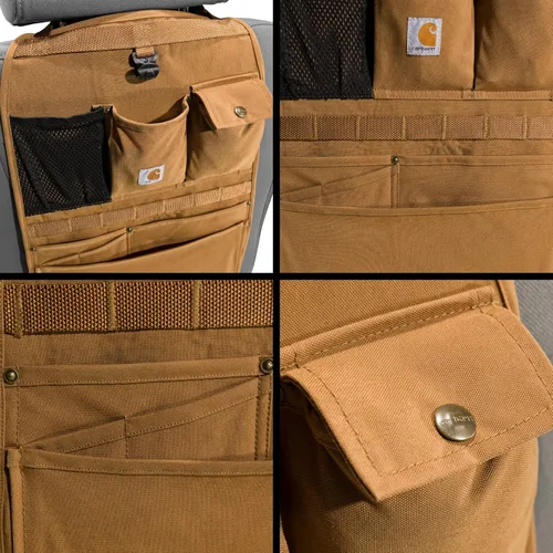 Miniatura 3 de Carhartt Organizador universal de nailon para respaldo de asiento de automóvil, organización para trabajo y niños, color grava