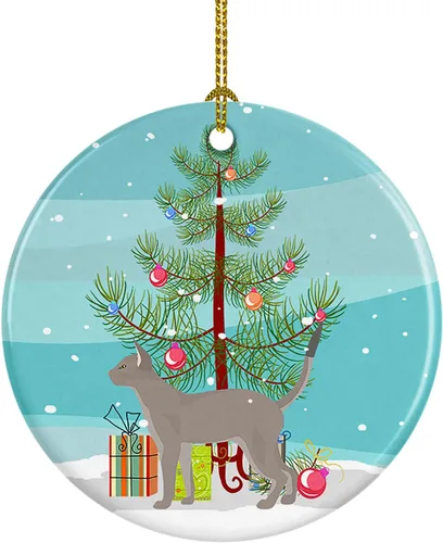 Miniatura 18 de Caroline's Treasures Adorno de cerámica con texto en inglés "Merry Christmas" para colgar en el árbol de Navidad, decoración para el hogar, Navidad