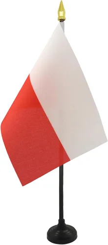 Miniatura 19 de AZ FLAG Bandera de mesa de Albania de 4 x 6 pulgadas - Bandera de escritorio albanesa 5.9 x 3.9 in - Tapa de lanza dorada