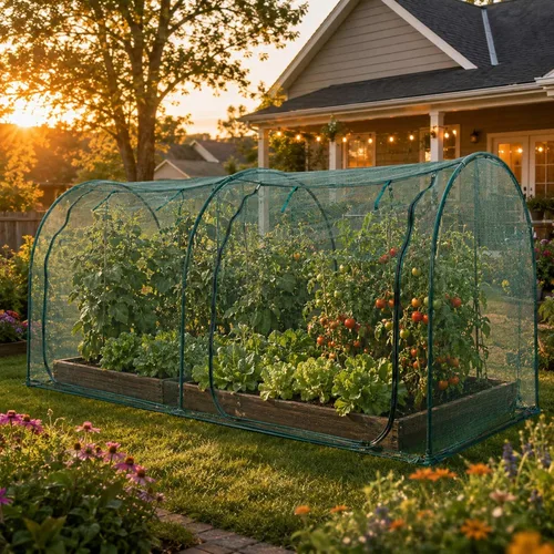 Miniatura 5 de Cubierta de Red para Plantas de Túnel Grande de 8.2'x4', Jaula de Cultivo con Red de 4 Pies de Altura, Cubierta Protectora contra Plagas