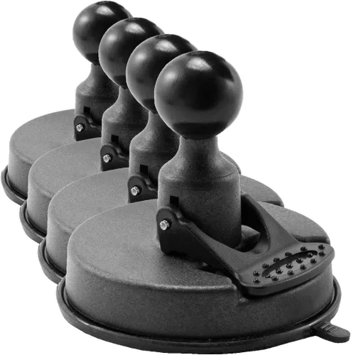 ARKON Base de succión adhesiva resistente con bola de 1 pulgada (paquete de 4) - Compatible con montaje en automóvil - Negro