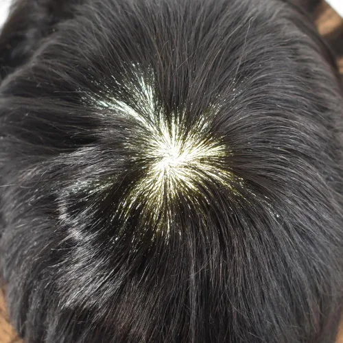 Miniatura 5 de Toupee - Pieza de pelo para hombre, completo poli para hombre, sistema de reemplazo de cabello humano europeo, piel invisible, aspecto natural