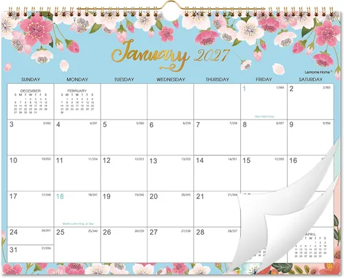 Miniatura 4 de Calendario 2027 – Calendario de pared 2027 con bolsillo, enero de 2027 a diciembre de 2027, calendarios mensuales de 12 x 12 pulgadas para el hogar