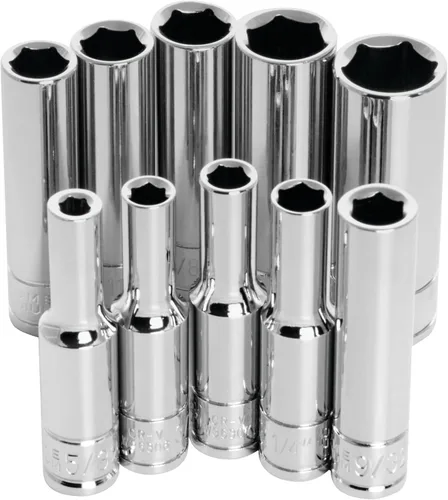 Miniatura 4 de Performance Tool W36002 Juego de llaves SAE de 6 puntos con accionamiento de 1/4 pulgadas, 10 piezas