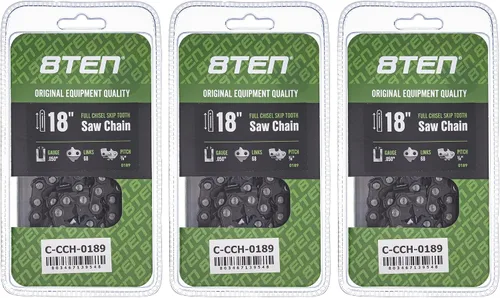 Miniatura 7 de 8TEN Cadena de motosierra semi cincel de 6 pulgadas .050 1/4 42 DL para Worx WG320 Black & Decker LLP120 (paquete de 3)