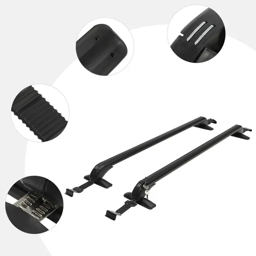 Miniatura 2 de Barras transversales universales para portaequipajes de 41.34 pulgadas de aluminio con 2 cerraduras de seguridad ocultas, no requiere perforación