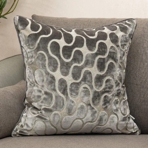 Miniatura 8 de Yangest Funda de Almohada Decorativa Cuadrada Beige de Terciopelo Ondulado, Funda de Cojín Moderna con Cremallera para Sofá, Sofá de Dos Plazas