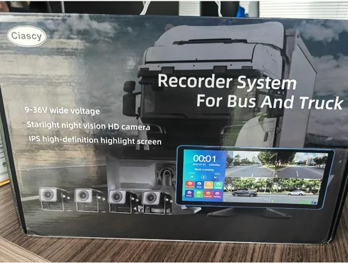 Miniatura 9 de Cámara de respaldo 4K de 4 canales 360 Dash Cam con pantalla táctil dividida cuádruple de 10.36 pulgadas y 4 AHD frontal trasera cámara de visión