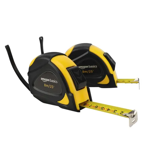 Miniatura 8 de Amazon Basics - Cinta métrica autobloqueante, precisión MID, 16 pies (5 m), Negro, Amarillo