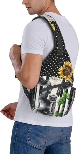 Miniatura 8 de Fylybois Bolso bandolera para hombres y mujeres, mochila cruzada en el pecho, bolsas de hombro