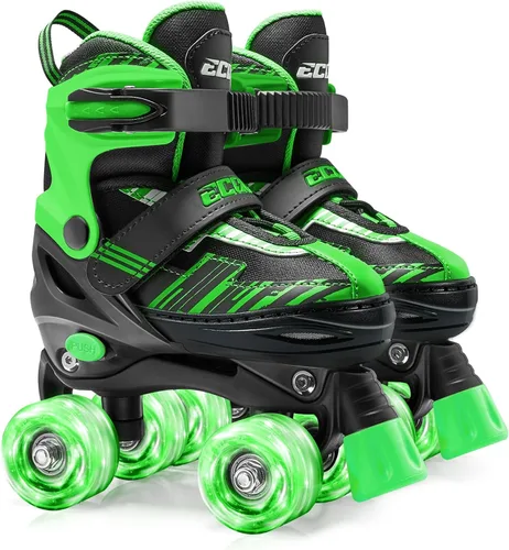 Miniatura 10 de Patines de ruedas para niñas y niños de 4 a 12 años, patines ajustables para niños pequeños de 4 tamaños, ruedas iluminadas para principiantes