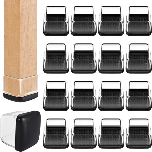 Miniatura 24 de Ezprotekt Deslizadores de patas de silla para alfombra, 8 piezas rectangulares para alfombras, almohadillas para muebles, tapas protectoras de patas