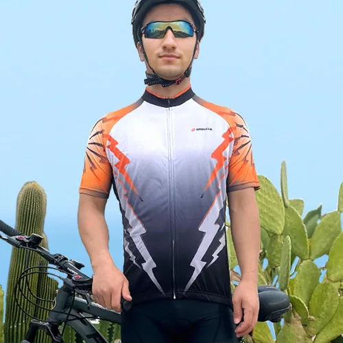 Miniatura 30 de sponeed - Jerséis de ciclismo para hombre, tops, camisas de ciclismo, manga corta, atuendo de ciclismo, chaqueta de ciclismo de cierre completo