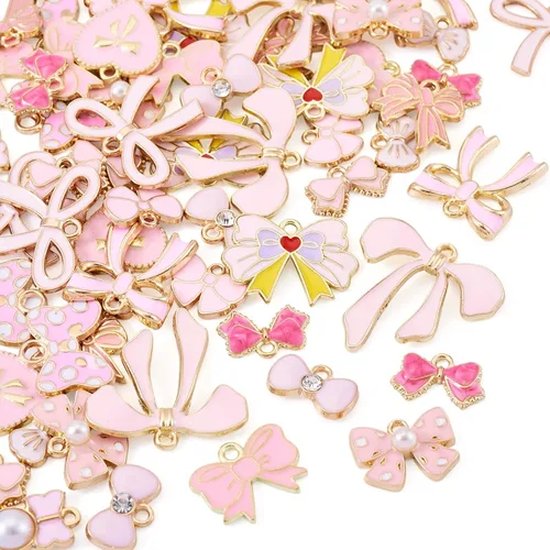 Miniatura 12 de Craftdady Encantos colgantes esmaltados con dijes de alimentos, animales, flores, encantos bonitos, dijes de frutas de metal colorido, ornamento