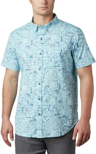 Miniatura 33 de Columbia - Camisa de manga corta para hombre Rapid Rivers con estampado, con cómodo elástico Colegial Navy Outback