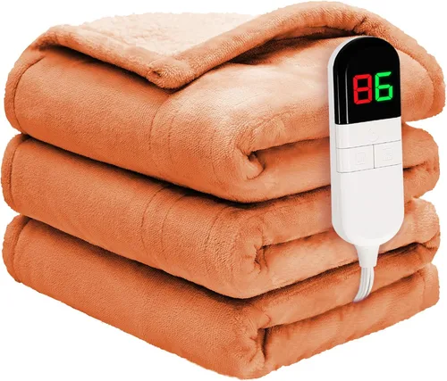 Miniatura 11 de Manta eléctrica individual de 62 x 84 pulgadas – Manta eléctrica suave y acogedora de primera calidad con 6 niveles de calefacción, manta Sherpa