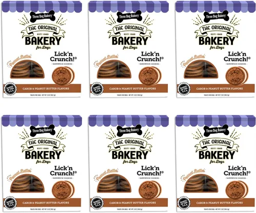 Miniatura 15 de Three Dog Bakery Lick'n Crunch! Galletas de sandwich para perros de Golden y mantequilla de maní - Golosinas para perros crujientes con sabor a