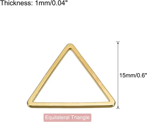Miniatura 2 de MECCANIXITY Aro de abalorios triangular, anillo de enlace geométrico hueco triangular para hacer joyas