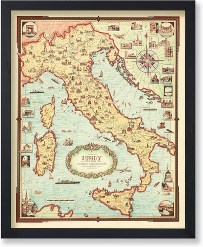 Miniatura 25 de Monem Art Mapa Monumental Vintage de Florencia Impresión - Póster de Viaje Retro - Arte de Italia - Gran Regalo para Hombres, Mujeres, Amantes