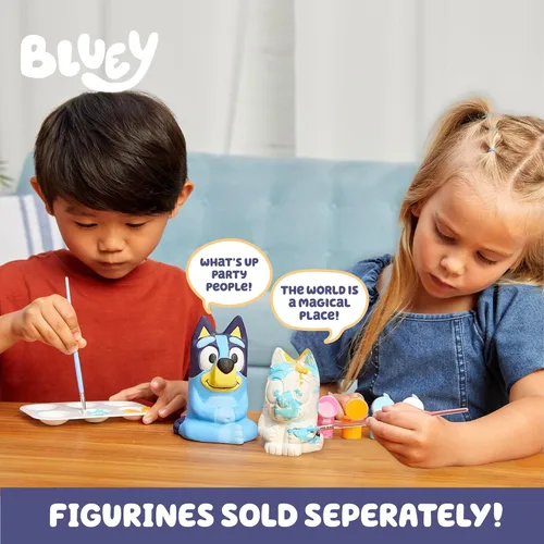Miniatura 6 de Figurita de Bingo para Pintar Bluey, Figurita de Bingo de Cerámica para Pintar, Incluye 6 Pinturas Acrílicas, Pincel, Juguetes Bluey, Adornos
