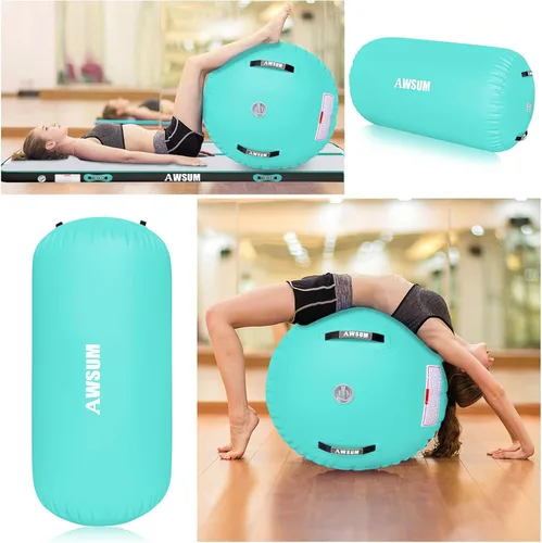 Miniatura 5 de AWSUM Colchoneta de Gimnasia de 10 pies/13 pies con Rodillo de Aire Barril de Volteretas Entrenador de Salto Mortal hacia Atrás y Flexión hacia