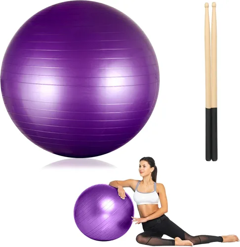 Miniatura 7 de joyibay Juego de equipo de batería cardiovascular, pelota de equilibrio de fitness con bomba y palos de batería cardiovascular de 3.2 onzas, pelota