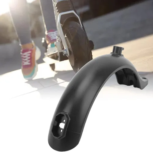 Miniatura 4 de Guardabarros eléctrico para scooter, protector trasero negro duradero con soporte de repuesto de 4 agujeros para viajeros, paseos por la ciudad