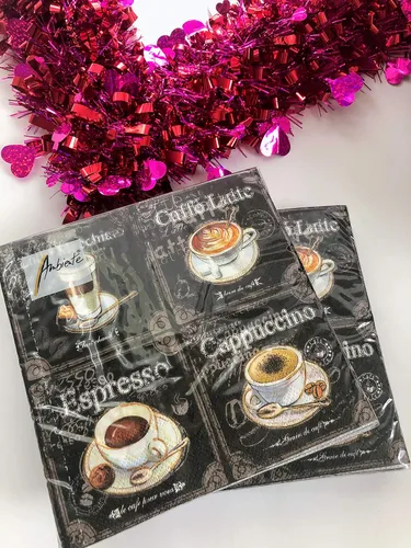 Miniatura 5 de Servilletas de café de 20 unidades, servilletas de papel decorativas en blanco y negro para decoupage, servilletas de papel de otoño, servilletas